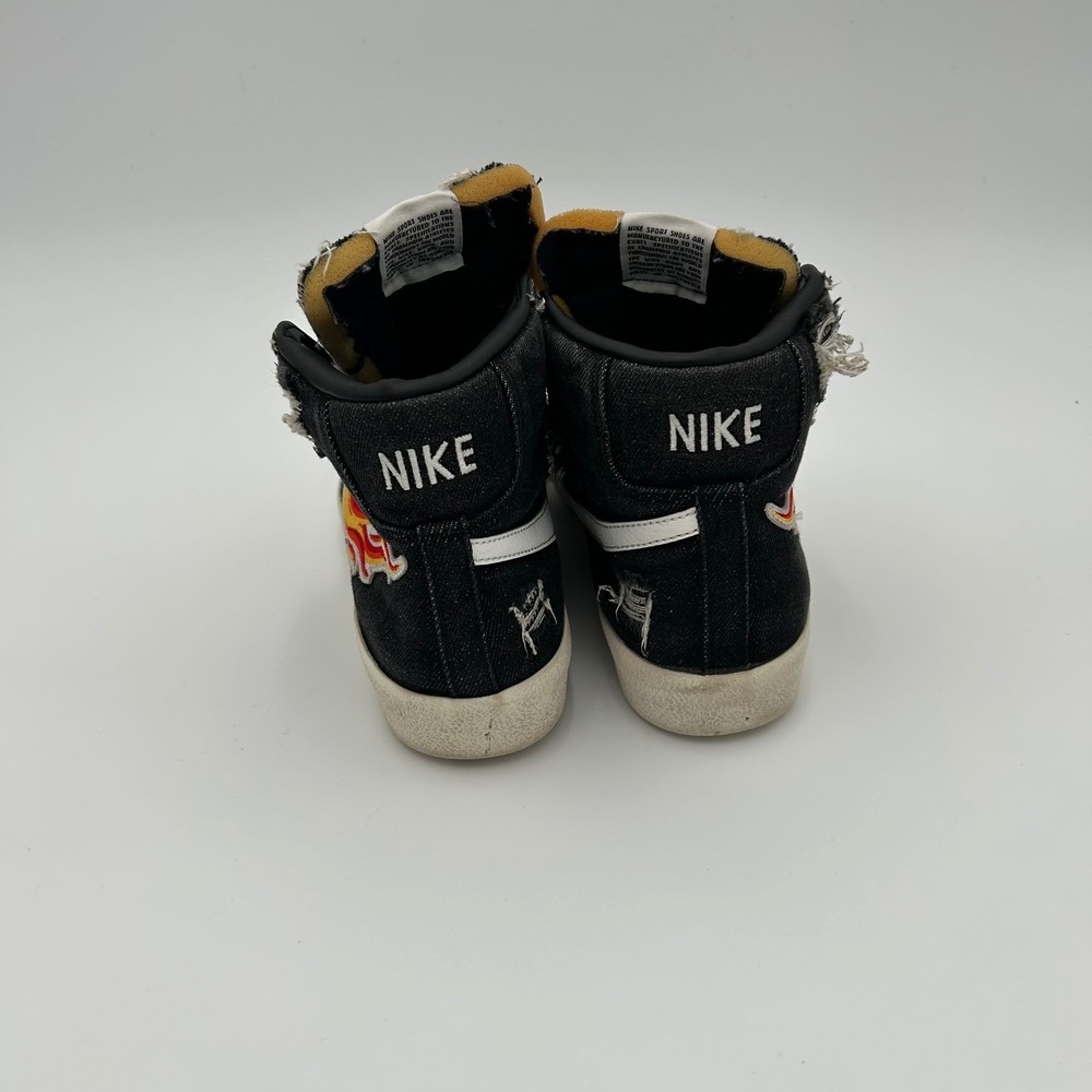 Nike Blazer Mid 77 PRM Cleveland Rocks Denim Flame Swoosh DQ7635-001 Mens 8.5 - Picture 6 of 9